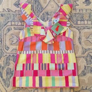 Haley and the Hound multi-colored ruffle tank